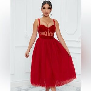 Beautiful fantasy tulle red dress